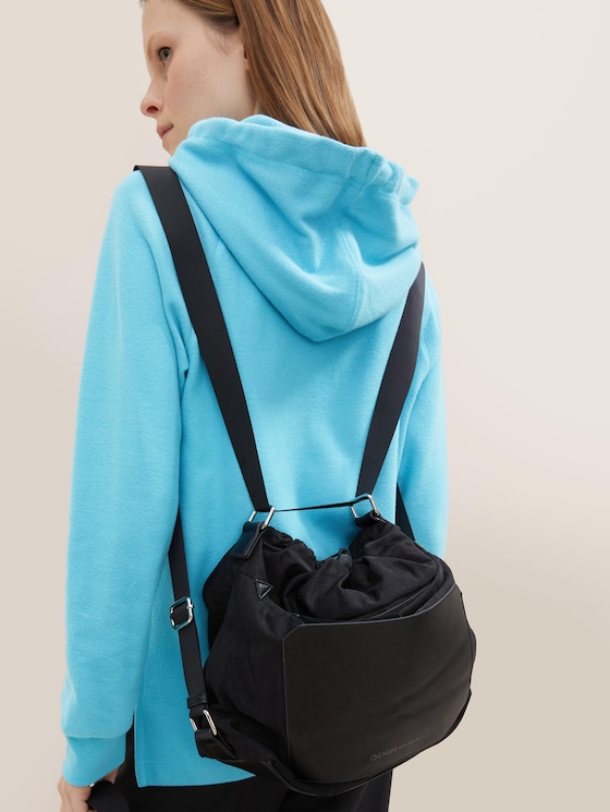 Alma Hobo bag/ Backpack Beutel mit Kordelzugverschluss und Vortasche mit Reißverschluss