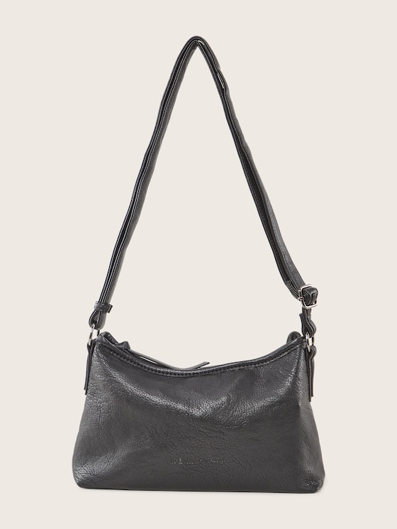 Evi Schultertasche aus Lederimitat von Denim Female, schwarz / black
