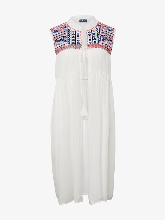Lange Tunika mit Stickereien - Frauen - white/multicolor Lange Tunika mit Stickereien - Frauen - white/multicolor - 7 - TOM TAILOR