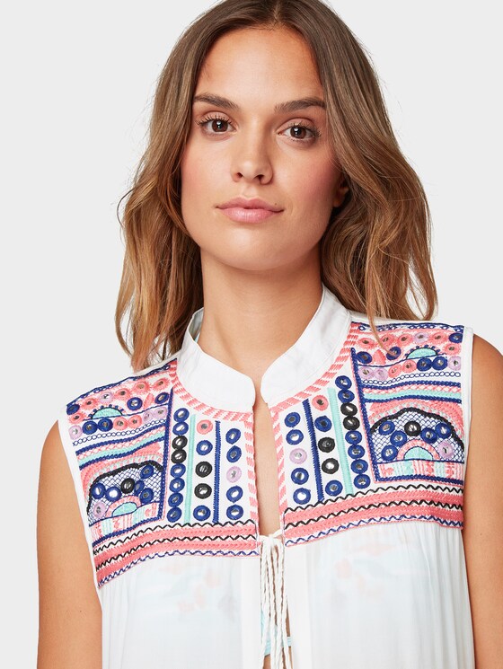 Lange Tunika mit Stickereien - Frauen - white/multicolor Lange Tunika mit Stickereien - Frauen - white/multicolor - 9 - TOM TAILOR