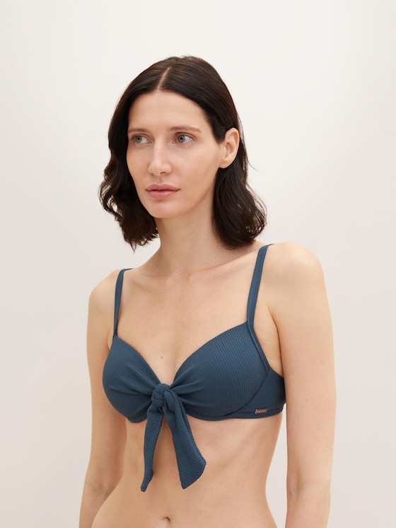 Push-up bikini top with knot details
