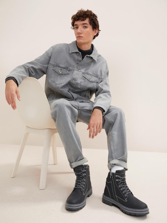 Gefütterte Stiefel von Denim Male, black