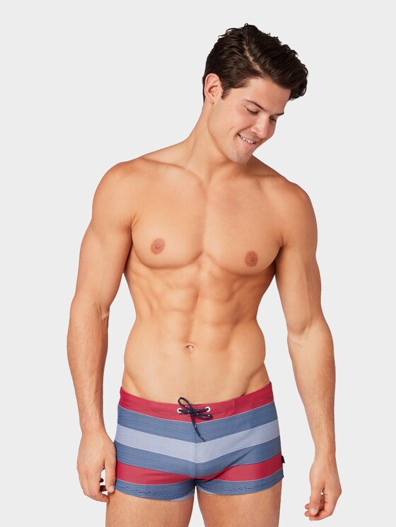 Striped swimming trunks - Men - navy/multicolor Striped swimming trunks - Men - navy/multicolor - 1 - TOM TAILOR