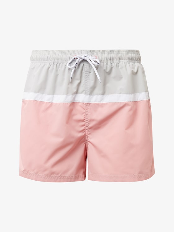 Swimming trunks with block stripes - Men - coral/white Swimming trunks with block stripes - Men - coral/white - 7 - TOM TAILOR