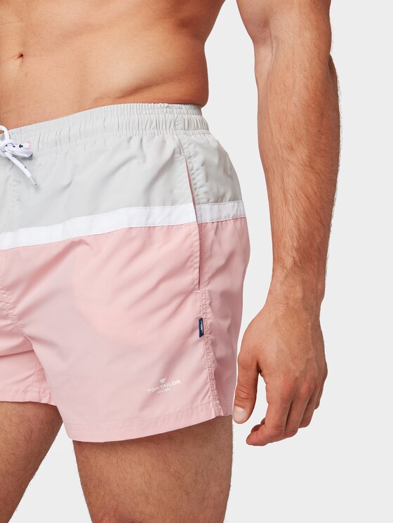 Swimming trunks with block stripes - Men - coral/white Swimming trunks with block stripes - Men - coral/white - 9 - TOM TAILOR