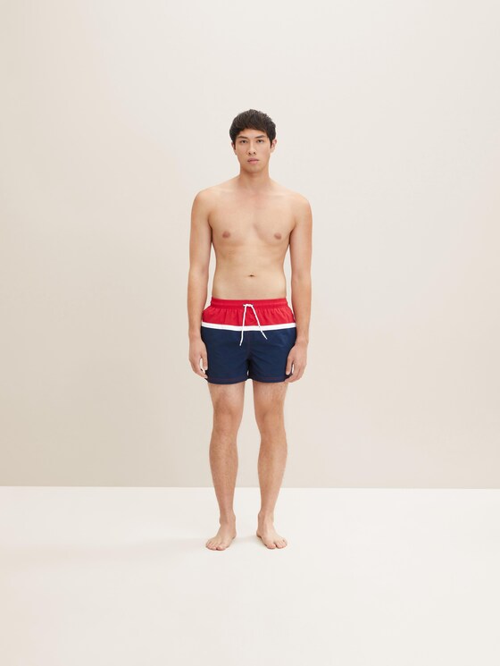 Badehose mit Blockstreifen - Männer - navy/multicolor Badehose mit Blockstreifen - Männer - navy/multicolor - 1 - TOM TAILOR