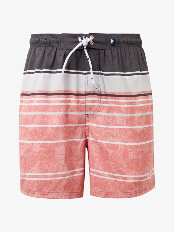 Gemusterte Badehose - Männer - coral/navy/white Gemusterte Badehose - Männer - coral/navy/white - 7 - TOM TAILOR