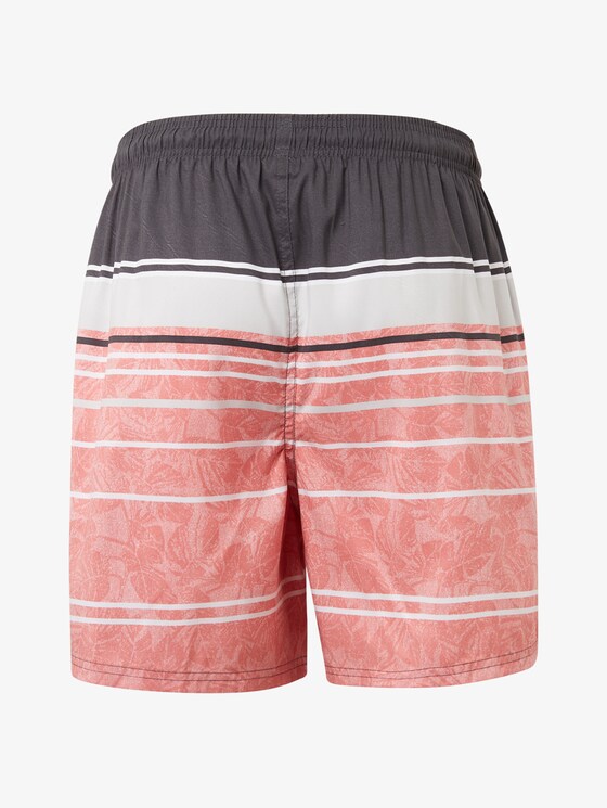 Gemusterte Badehose - Männer - coral/navy/white Gemusterte Badehose - Männer - coral/navy/white - 8 - TOM TAILOR