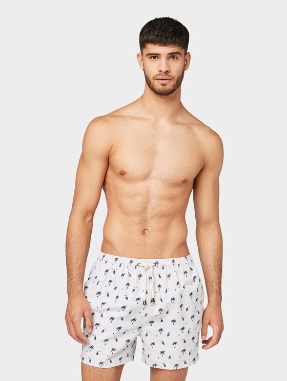 Badehose mit Palmenmuster - Männer - lt. grey Badehose mit Palmenmuster - Männer - lt. grey - 1 - TOM TAILOR