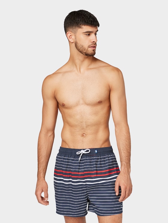 Striped swimming trunks - Men - navy - 1 - TOM TAILOR