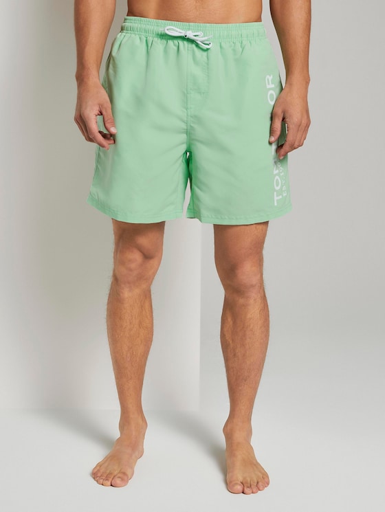 Badehose mit großem Schrift-Print seitlich - Männer - ice peppermint Badehose mit großem Schrift-Print seitlich - Männer - ice peppermint - 1 - TOM TAILOR