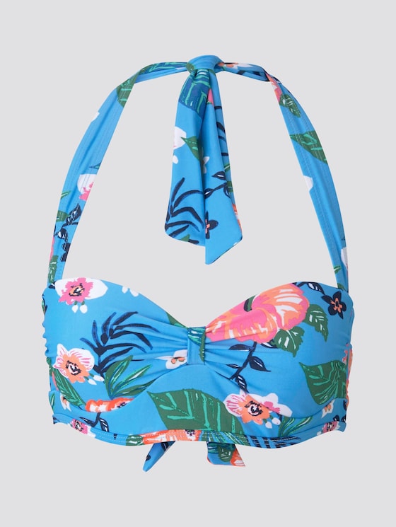 Bikini-Top mit Blumenmuster - Frauen - turquoise/ multicolor - 7 - TOM TAILOR