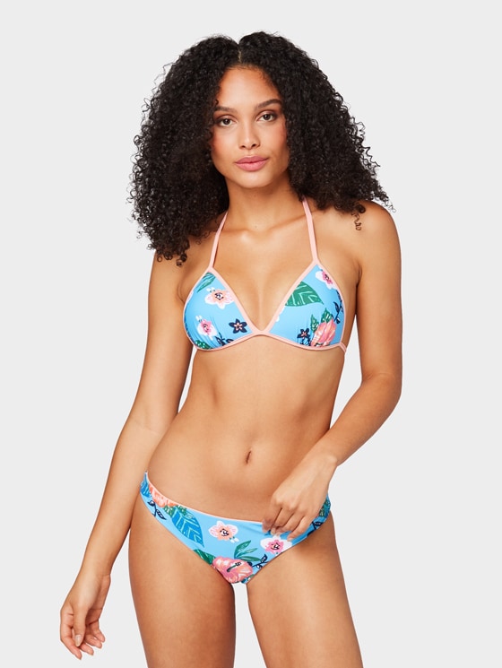 Reversible triangle bikini top - Women - coral/turquoise - 1 - TOM TAILOR