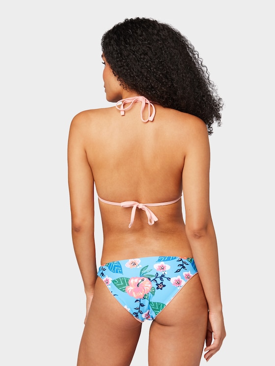 Reversible triangle bikini top by Women, coral/turquoise