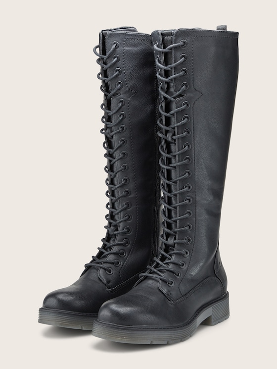 Lace-up boots with block heels