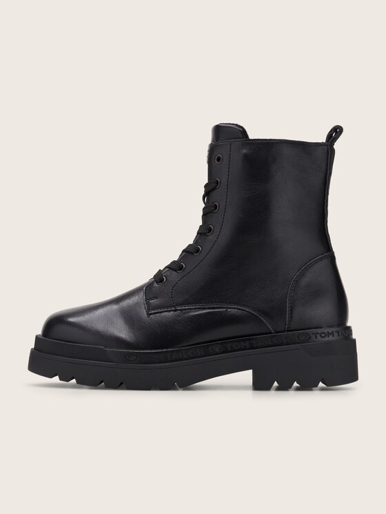 Schnürstiefel aus glattem Lederimitat