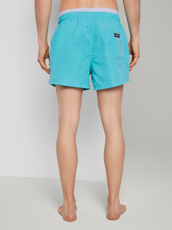 Swimming shorts with a shimmering waistband - Men - turquoise Swimming shorts with a shimmering waistband - Men - turquoise - 2 - TOM TAILOR
