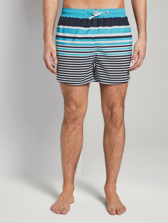 Gestreifte Badeshorts - Männer - turquoise/navy Gestreifte Badeshorts - Männer - turquoise/navy - 1 - TOM TAILOR