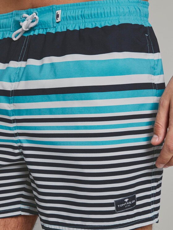 Gestreifte Badeshorts - Männer - turquoise/navy Gestreifte Badeshorts - Männer - turquoise/navy - 9 - TOM TAILOR