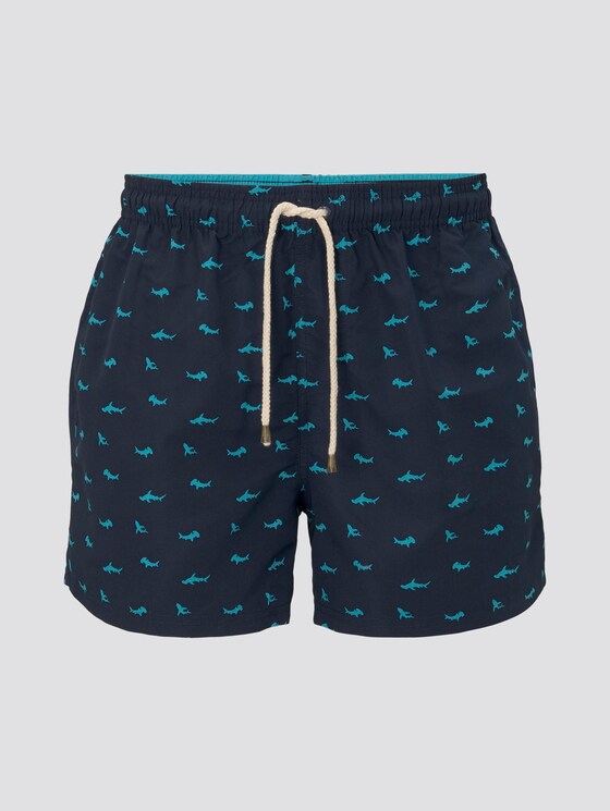 Gemusterte Badeshorts - Männer - dress blue Gemusterte Badeshorts - Männer - dress blue - 7 - TOM TAILOR