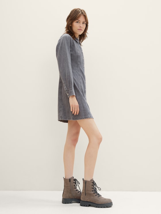 Stiefelette mit Block-Absatz von Denim Female, dktaupe