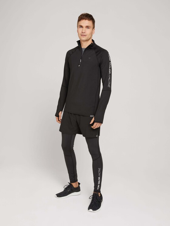 Stretch Langarmshirt mit Reißverschluss - Männer - black Stretch Langarmshirt mit Reißverschluss - Männer - black - 3 - Tom Tailor E-Shop Kollektion