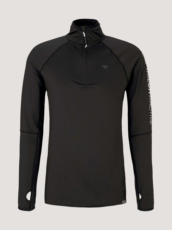 Stretch Langarmshirt mit Reißverschluss - Männer - black Stretch Langarmshirt mit Reißverschluss - Männer - black - 7 - Tom Tailor E-Shop Kollektion