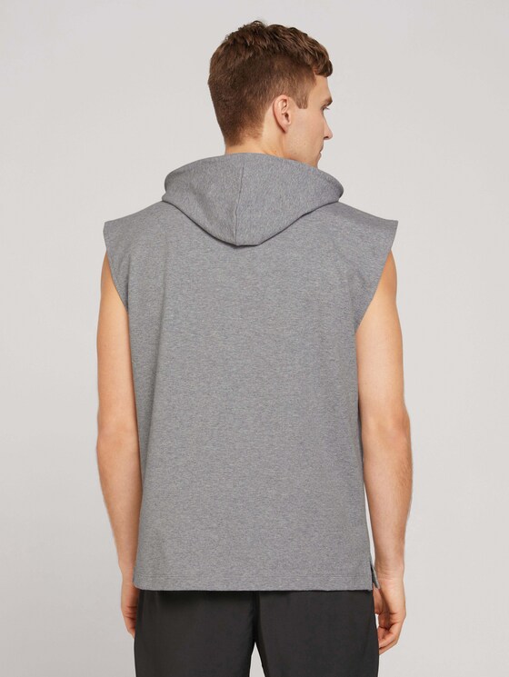 Sleeveless sweatshirt with a hood