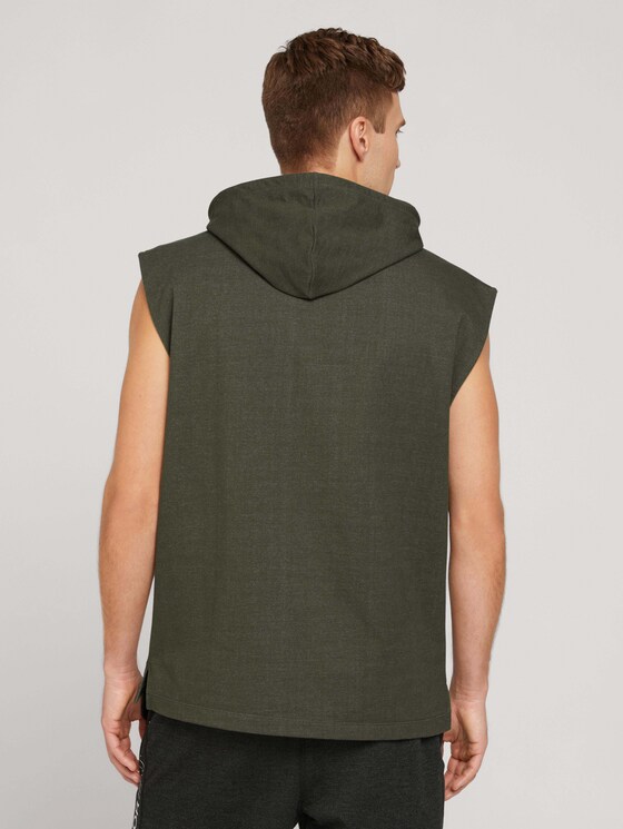 Sleeveless sweatshirt with a hood