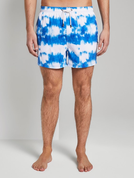 Swimming shorts in a batik pattern