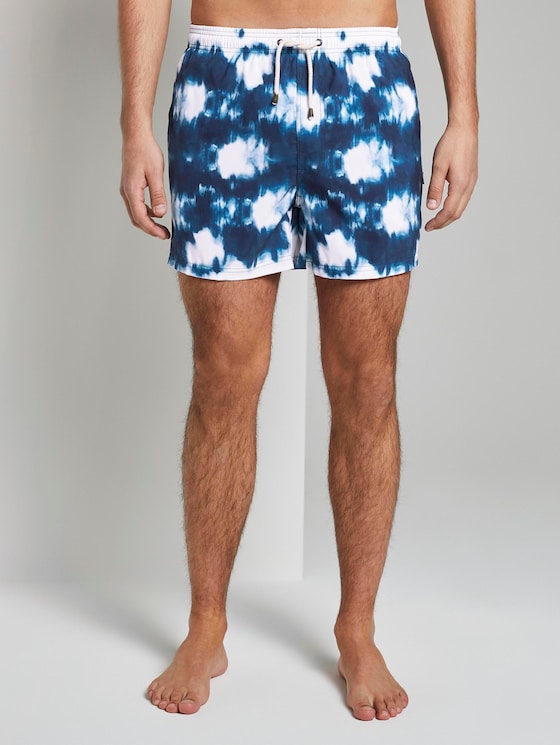 Swimming shorts in a batik pattern