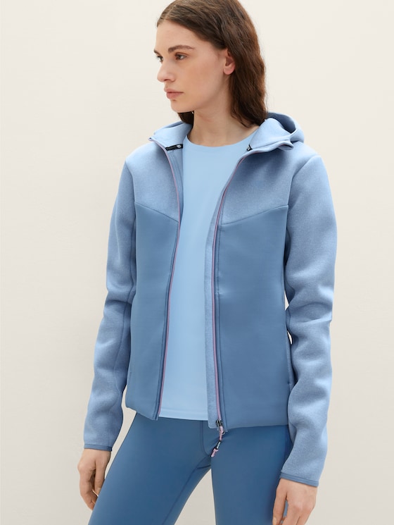 Sportief sweatjack met capuchon door Women, Steel Blue Melange