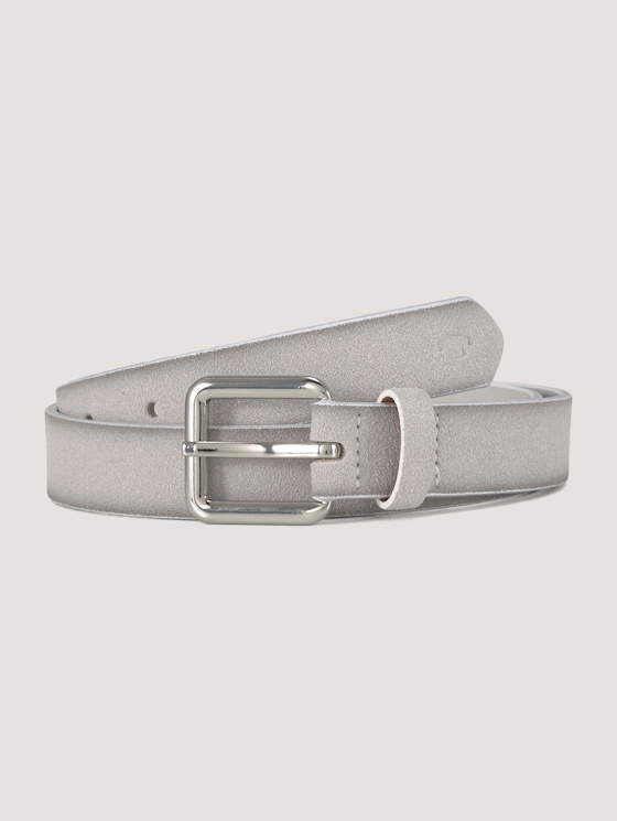 TTDAISY ceinture étroite avec boucle ardillon carrée par Unisex, ecru uni
