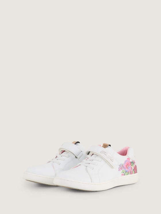 Trainers with floral print by Teen Girls, white