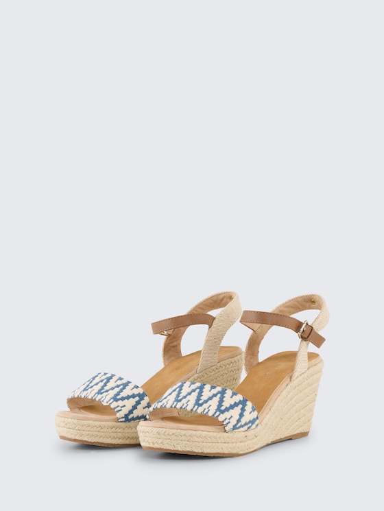 Sandalen mit Keilabsatz von Women, offwhite-blue