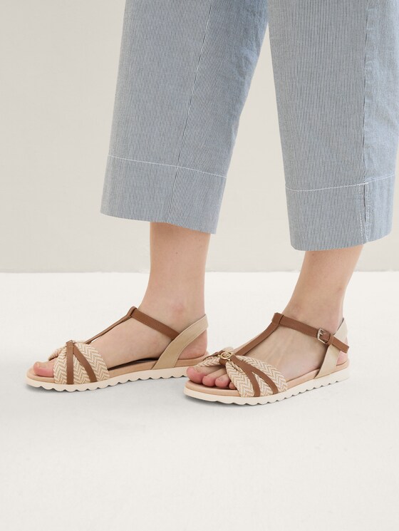 Gemusterte Sandalen von Women, cream-sand