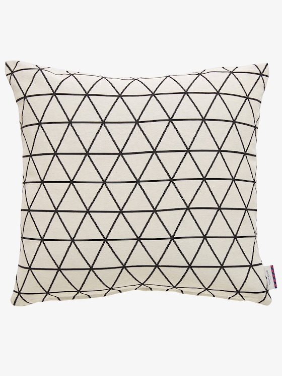 cushion cover with triangular pattern -  - offwhite-black - 1 - Tom Tailor E-Shop Kollektion