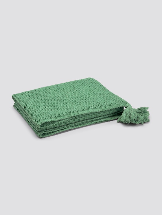 Decke mit Quasten - unisex - green - 7 - TOM TAILOR