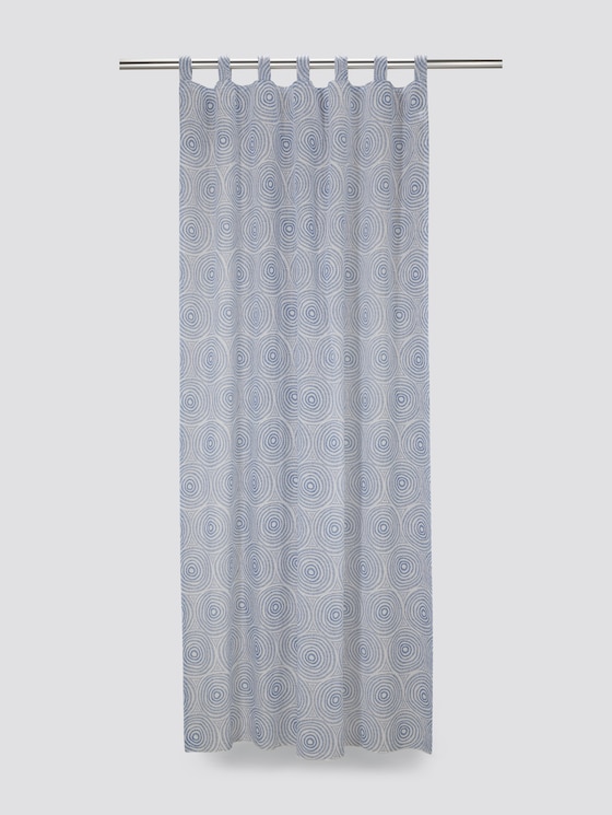 Patterned tab-top curtain