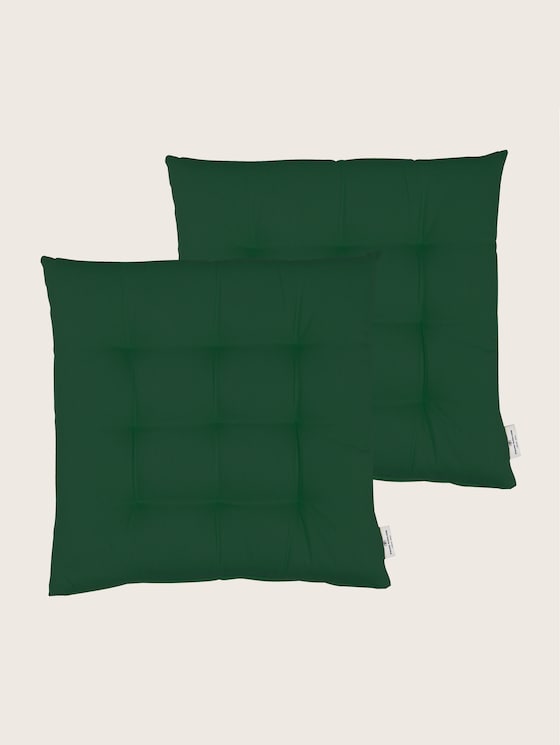 Unifarbenes Sitzkissen im 2er Pack von Unisex, pine green