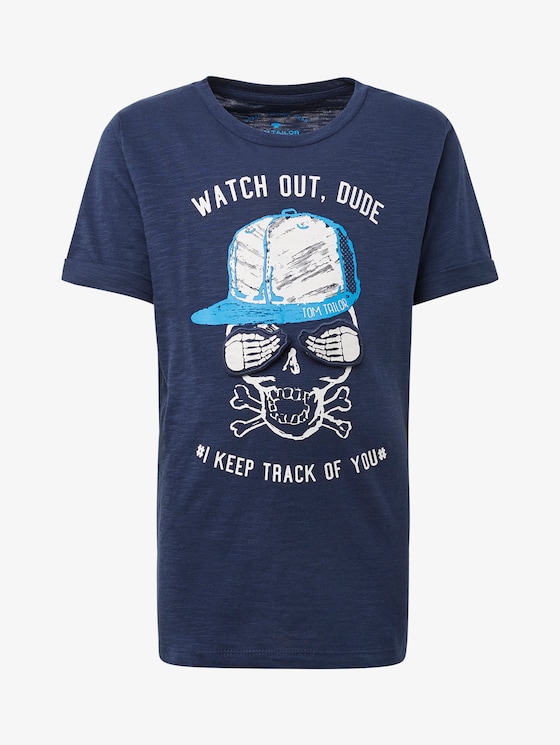 T-shirt with chest print - Boys - dress blue|blue T-shirt with chest print - Boys - dress blue|blue - 7 - TOM TAILOR