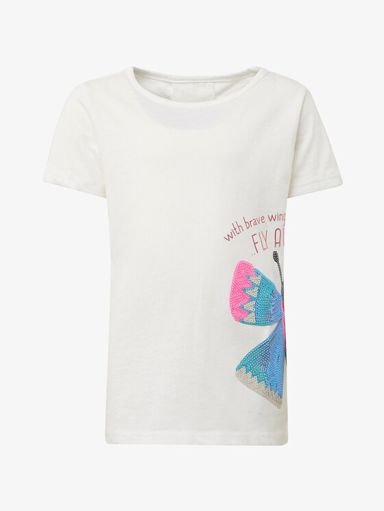 T-Shirt mit Artwork - Mädchen - cloud dancer|white - 7 - TOM TAILOR