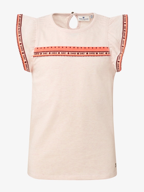 T-shirt met fashion tape - Meisjes - peachy keen|rose T-shirt met fashion tape - Meisjes - peachy keen|rose - 1 - TOM TAILOR