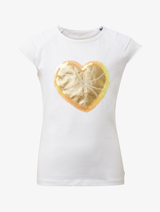 T-shirt met pailletten - Meisjes - original|original - 7 - TOM TAILOR