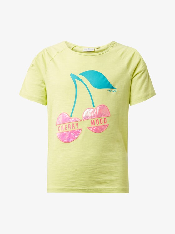 Cold-shoulder t-shirt - Meisjes - sunny lime|green - 7 - TOM TAILOR