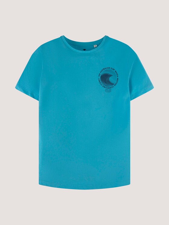 T-Shirt mit dezentem Print - Jungen - vivid aqua|cyan - 7 - TOM TAILOR