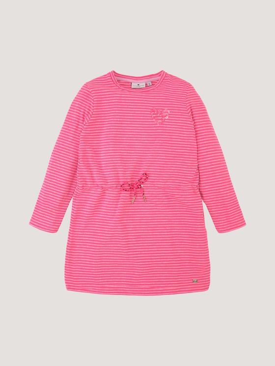 Gestreiftes Jerseykleid mit Paillettenmotiv - Mädchen - knockout pink|pink - 7 - TOM TAILOR