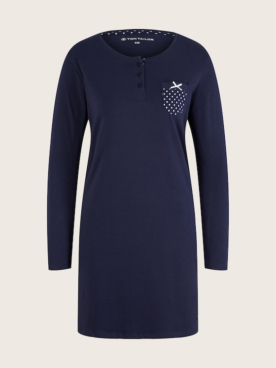Pyjama Kleid mit Brusttasche - Frauen - dark blue uni Pyjama Kleid mit Brusttasche - Frauen - dark blue uni - 7 - TOM TAILOR