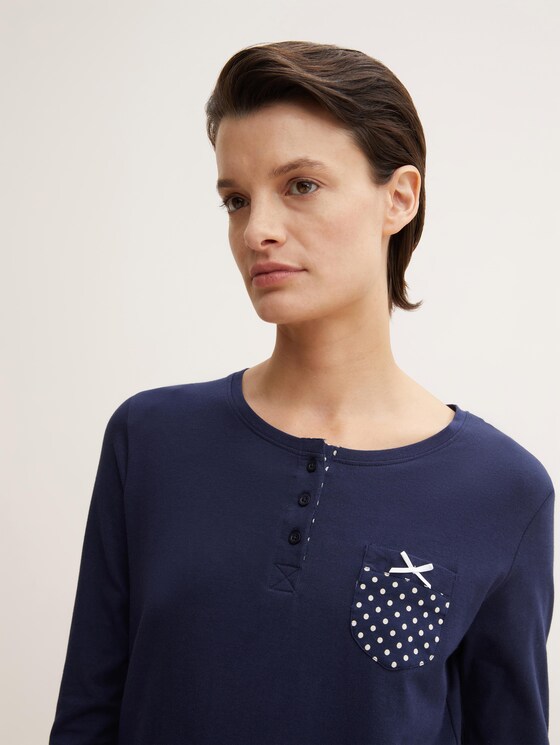 Pyjama Kleid mit Brusttasche - Frauen - dark blue uni Pyjama Kleid mit Brusttasche - Frauen - dark blue uni - 9 - TOM TAILOR
