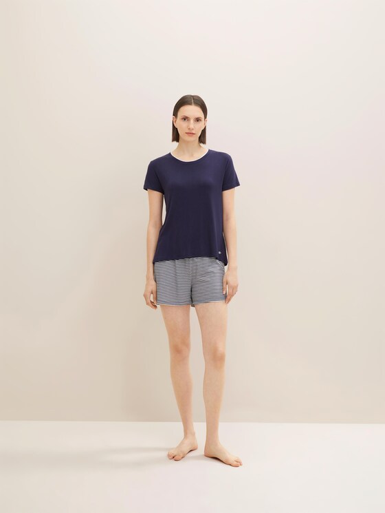Maritimes Pyjama-Set mit Shorts - Frauen - blue ring Maritimes Pyjama-Set mit Shorts - Frauen - blue ring - 3 - TOM TAILOR